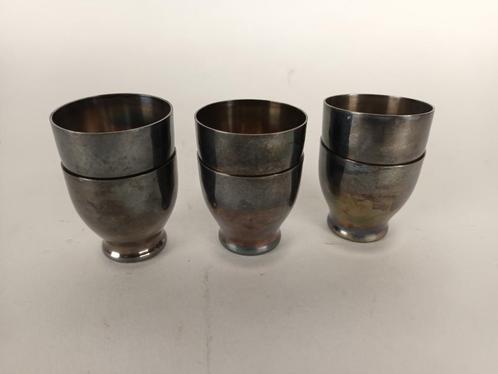 Art deco verzilverde eierdopjes (6 stks) - SOLDEN!, Antiek en Kunst, Antiek | Woonaccessoires, Ophalen of Verzenden