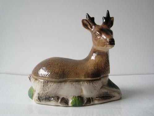 Vintage Michel CAUGANT hert terrine, patépot keramiek, Antiek en Kunst, Antiek | Keramiek en Aardewerk, Verzenden