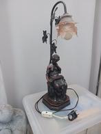 brocante , zware oude ijzeren lamp, Antiek en Kunst, Ophalen of Verzenden