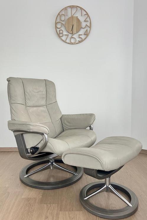 Stressless Fauteuil incl. Voetenbank, Huis en Inrichting, Fauteuils, Zo goed als nieuw, Hout, Leer, Ophalen