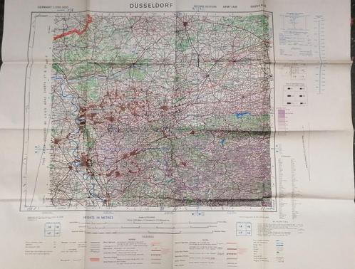 Topografische kaart DÜSSELDORF militair hoofdkwartier VS wo2, Verzamelen, Militaria | Tweede Wereldoorlog, Verzenden