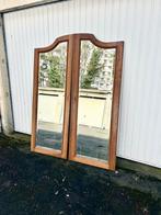 Vintage afgeschuinde dubbele spiegels van 164 x 63 cm, Antiek en Kunst, Ophalen, Overige vormen, 50 tot 100 cm, 150 tot 200 cm