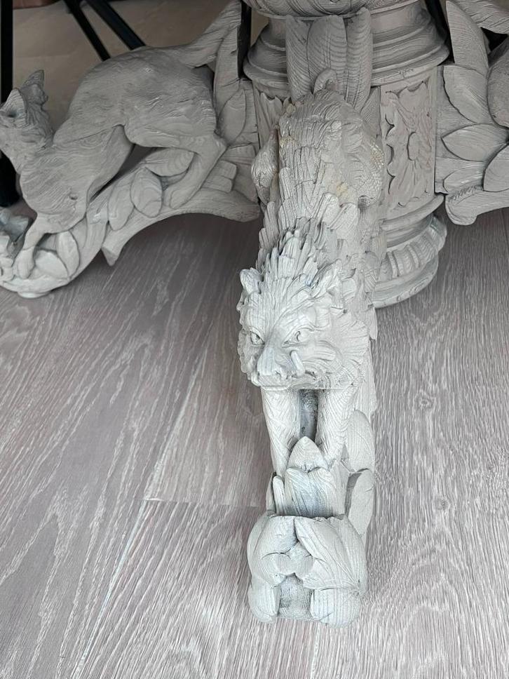 Jacht eetkamertafel licht, poot met 4 dieren - 235x145x78, Antiquités & Art, Antiquités | Meubles | Armoires, Enlèvement