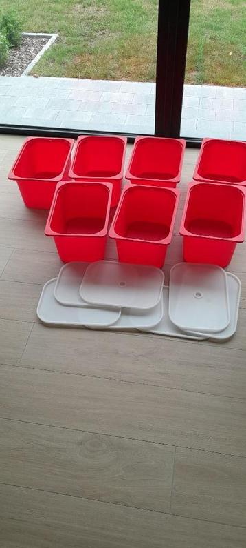 7 x Trofast opbergbak met deksel, Utilisé, Moins de 75 cm, Armoire, Moins de 50 cm