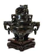Brûle-encens - Pot tripot en néphrite., Antiquités & Art, Enlèvement ou Envoi