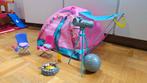 Barbie campingset kampeertent met toebehoren, Enlèvement ou Envoi, Comme neuf