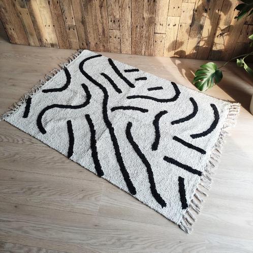 Tapis en tissu grossier (nouveau), Maison & Meubles, Ameublement | Tapis & Moquettes, Neuf, Rectangulaire, Blanc, Noir, Enlèvement