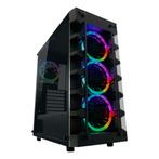 Gaming PC Case 4x RGB Fan, Tempered Glass Panels, Nieuw, Ophalen of Verzenden