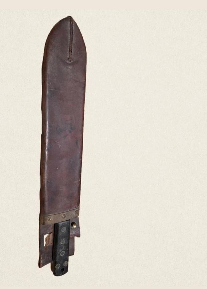 Origine WOII machete met lederen schede, Verzamelen, Militaria | Algemeen, Ophalen