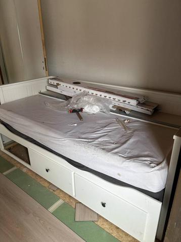 Canapé-lit à 3 tiroirs Ikea HEMNES, blanc, 80 x 200 cm, Tijdloos design, 200 cm, Une personne, Comme neuf
