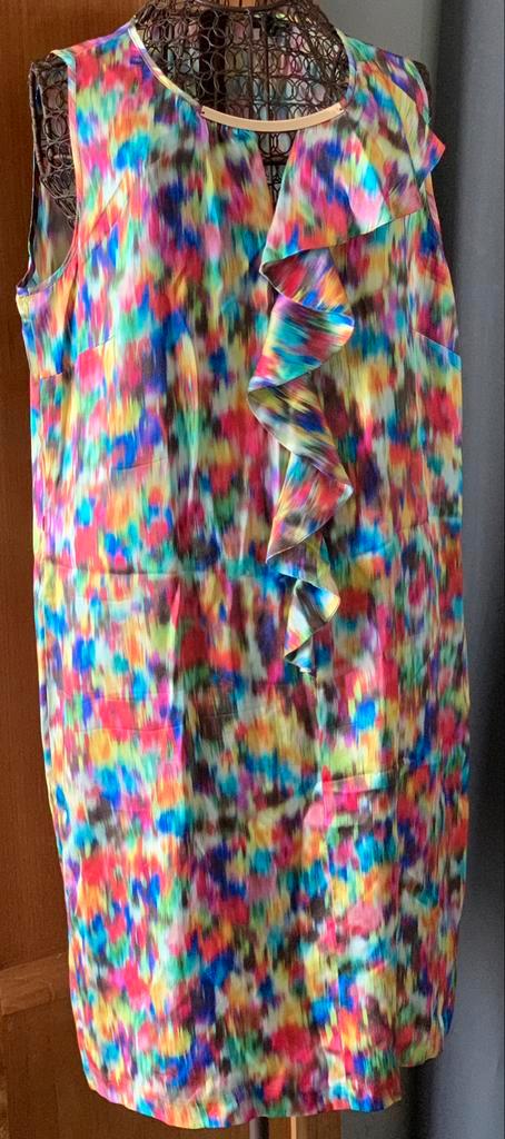 Caroline Biss NIEUW abstracte kleurrijke jurk 44, Kleding | Dames, Jurken, Nieuw, Maat 42/44 (L), Overige kleuren, Onder de knie