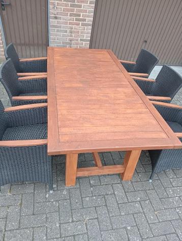 Tuinset Collection Bois Le Duc -Massief hout+ rotan stoelen  beschikbaar voor biedingen