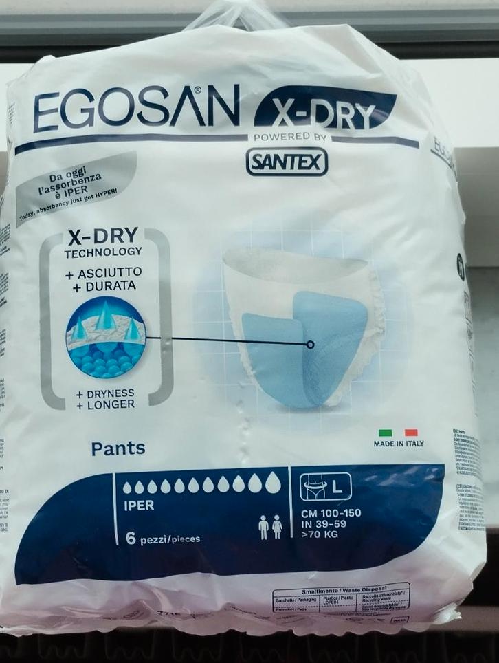 pantalon à couches pour incontinence Egosan X-dry taille L, Divers, Matériel Infirmier, Neuf, Enlèvement