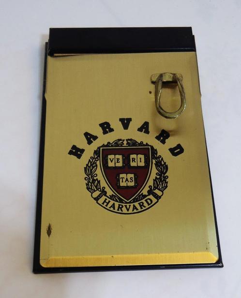 Harvard Universiteit Boston 1990 Nota boek messing🤗😎🎁👌, Verzamelen, Merken en Reclamevoorwerpen, Gebruikt, Gebruiksvoorwerp