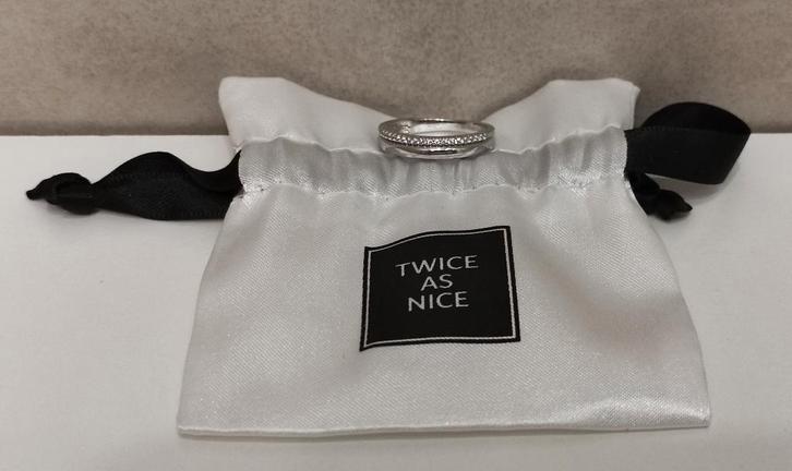 Twice as Nice Ring mt 54, Handtassen en Accessoires, Ringen, Nieuw, Dame, 17 tot 18, Zilver, Zilver, Met edelsteen, Ophalen of Verzenden