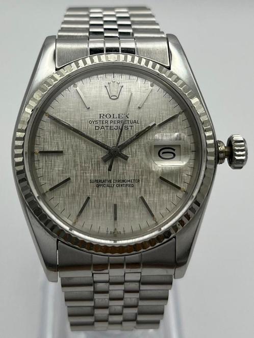 Rolex - Datejust 16014 (36mm – 1978) * Linnen dial!, Handtassen en Accessoires, Horloges | Heren, Zo goed als nieuw, Rolex, Staal