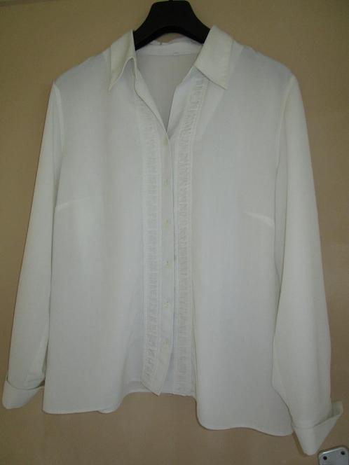 Fraaie crèmekleurige blouse chemisier (lange mouwen) - 46, Kleding | Dames, Blouses en Tunieken, Gedragen, Maat 46/48 (XL) of groter