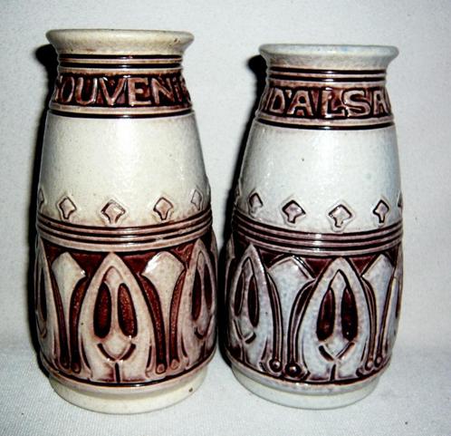 PAAR JUGENDSTIL VAASJES HUBERT KRUMEICH-REMMY CA 1905, Antiek en Kunst, Antiek | Keramiek en Aardewerk, Ophalen of Verzenden