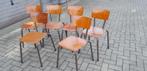 6 vintage schoolstoelen tubax 1978 -79 stapelbaar, Huis en Inrichting, Stoelen, Ophalen