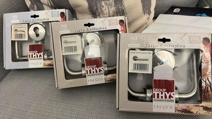 Deurklinken inox van merk Thys (3 stuks), Doe-het-zelf en Bouw, Hang- en Sluitwerk, Nieuw, Klink of Kruk, Inox, Ophalen