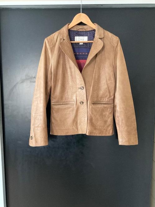 MCS Marlboro LEDER leer cuir lambskin blazer beige vintage, Kleding | Dames, Jassen | Zomer, Gedragen, Beige, Ophalen of Verzenden
