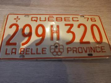 Plaque immatriculation Québec " La belle province" Blanche, Autos : Divers, Supports de plaque d'immatriculation, Enlèvement ou Envoi
