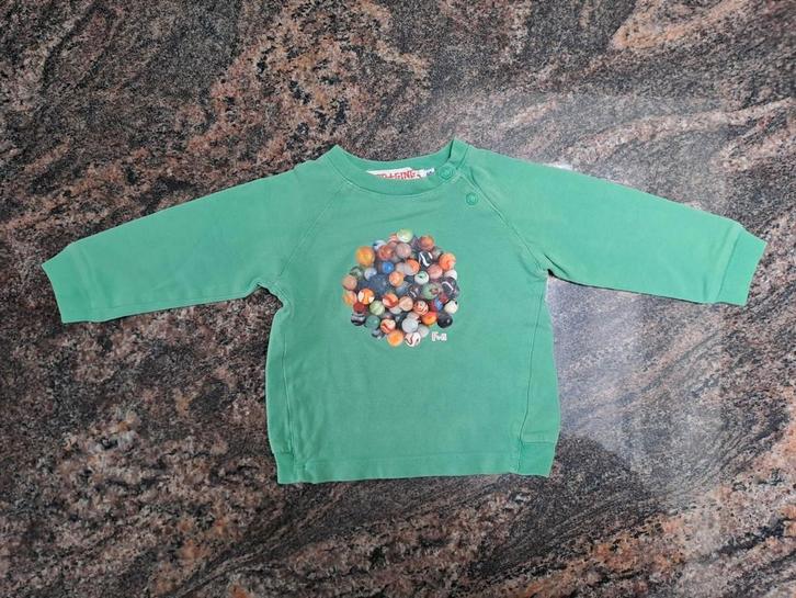 Mt 6m Dunne groene trui met knikkers, Kinderen en Baby's, Babykleding | Maat 68, Zo goed als nieuw, Jongetje, Truitje of Vestje