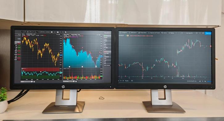 2x HP 24-inch Full HD pc-scherm / HDMI OK, Computers en Software, Monitoren, Gebruikt, 60 Hz of minder, HDMI, Gaming, Kantelbaar