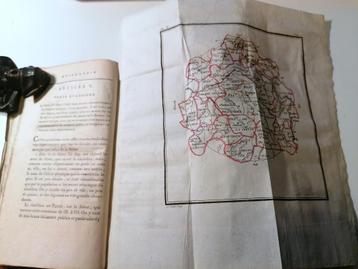 Antiek boekje met 200 jaar oude kaarten Frankrijk Ed. 1804