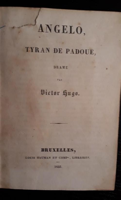 Victor Hugo (contrefaçon), Angelo & Chants du Crépuscule, Antiek en Kunst, Antiek | Boeken en Manuscripten, Ophalen of Verzenden