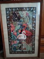 Belgische aquarel tropische stijl M.Van Dievoet 1957 66/37cm, Ophalen, Gebruikt, Waterverf