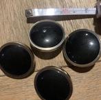 4 vintage zwarte knopen, Ophalen of Verzenden, Gebruikt, Knoop of Knopen