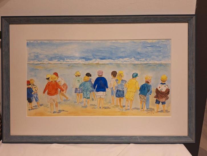 Aquarelschilderij door Y. Van Uffel, Antiek en Kunst, Kunst | Schilderijen | Modern, Ophalen