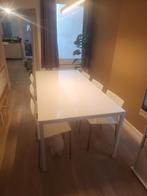 Tafel met 6 stoelen tafel, Huis en Inrichting, Tafels | Eettafels, 200 cm of meer, Zo goed als nieuw, Vijf personen of meer, Glas