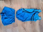 Turnpak met short TT maat 140, Sport en Fitness, Ophalen, Blauw, Kindermaat 122 t/m 140, Zo goed als nieuw