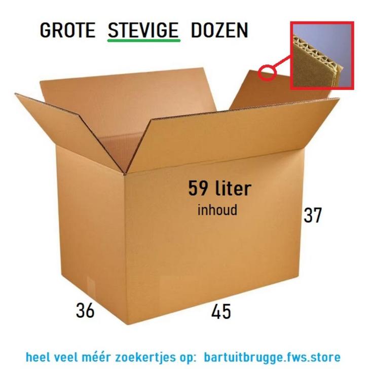 Verhuisdoos - doos - karton - inpakdoos - verzenddoos, Doe-het-zelf en Bouw, Kratten en Dozen, Zo goed als nieuw, Doos, Ophalen