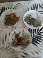 3 assiette décorative des animaux de la forêt, Collections, Comme neuf, Autres types, Animal sauvage, Enlèvement ou Envoi