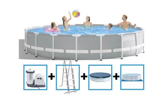 Zwembad INTEX + toebehoren, Tuin en Terras, Zwembaden, Gebruikt, Opzetzwembad, 80 tot 120 cm, 400 cm of meer, 300 cm of meer, Rond