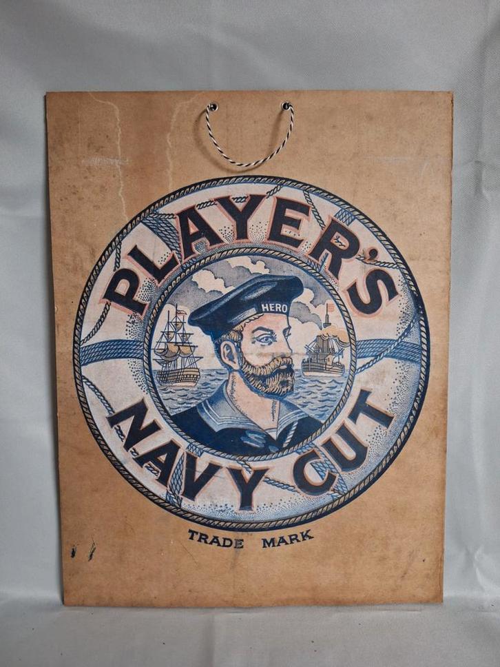 Oud reclame bord Player's Navy Cut sigaretten, Verzamelen, Merken en Reclamevoorwerpen, Gebruikt, Reclamebord, Ophalen of Verzenden