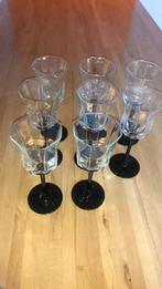 Arcoroc 8 verres à vin Octime à pied noir, Comme neuf