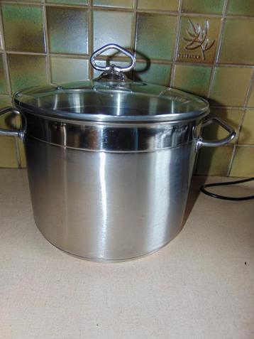Kookpot inox 10 liter, Enlèvement ou Envoi, Utilisé, Inox, Casserole ou Cocotte-minute