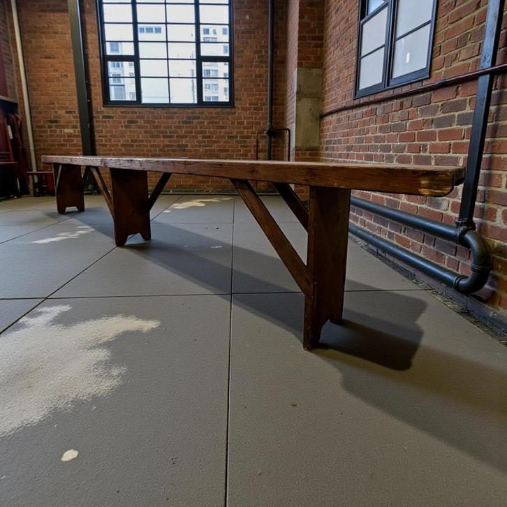 Vintage XL massief houten bank / zitbank, Antiek en Kunst, Antiek | Meubels | Stoelen en Sofa's, Ophalen of Verzenden