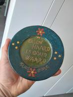 Antiek Vlaams aardewerk miniatuur keramiek bord spreuk, Antiek en Kunst, Ophalen of Verzenden