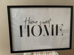 Kader zwart /Witte poster Home sweet home, Ophalen, 50 tot 75 cm, Nieuw, Foto of Poster