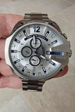 Diesel DZ4477 zilverkleurig(nieuwe batterij nodig), Handtassen en Accessoires, Horloges | Heren, Ophalen