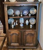 Eikenhouten vitrinekast in rustieke stijl, Ophalen, 100 tot 150 cm, Rustiek, Eikenhout