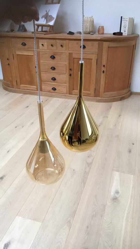 Pendels, pendellamp in glas, Huis en Inrichting, Lampen | Hanglampen, Glas, Ophalen of Verzenden