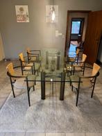Eettafel, 6stoelen en barkast belgo-chrom, Huis en Inrichting, Ophalen, Gebruikt, Vinted, 4 tot 6 stoelen