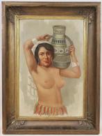 antiek schilderij ``Zuiderse Dame met kruik`` 1910-1920, Antiek en Kunst, Kunst | Schilderijen | Klassiek, Ophalen of Verzenden