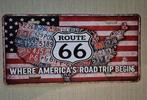 Metalen mancave borden Route 66, Ophalen of Verzenden, Zo goed als nieuw